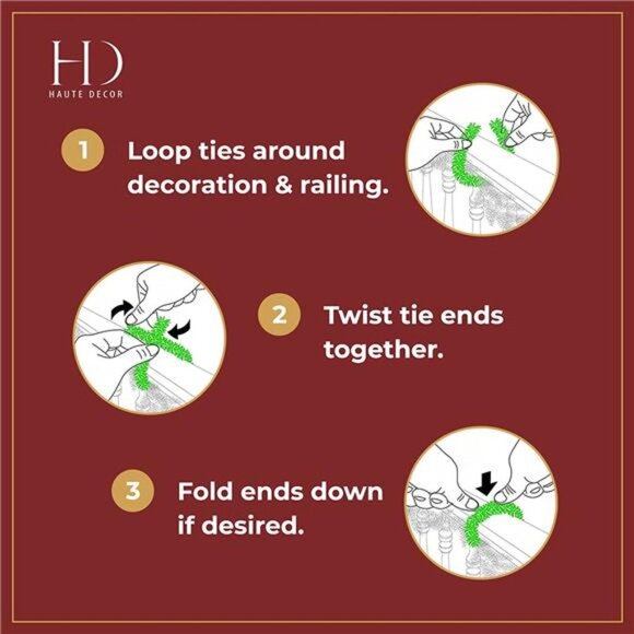 Garland Ties™, 20 Pack 14 inches (Noble Fir) - Picture 2 of 6